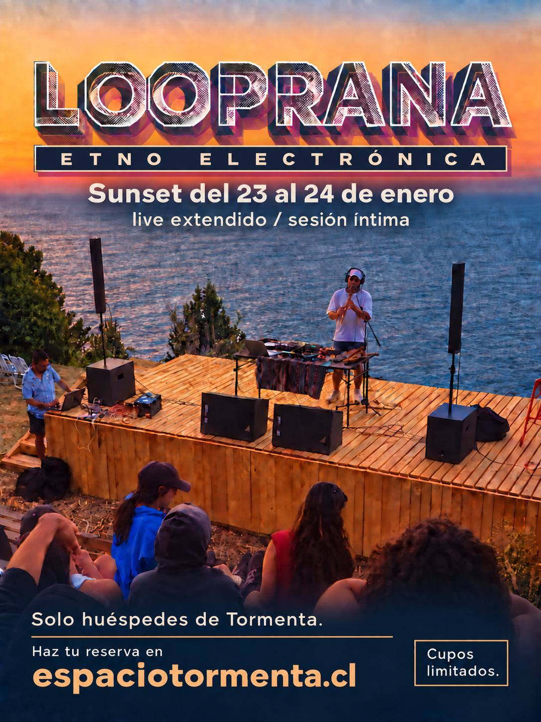 Afiche de «Looprana - Etno Electronica - Sunset Live extendido», del 23 al 24 de enero de 2027.